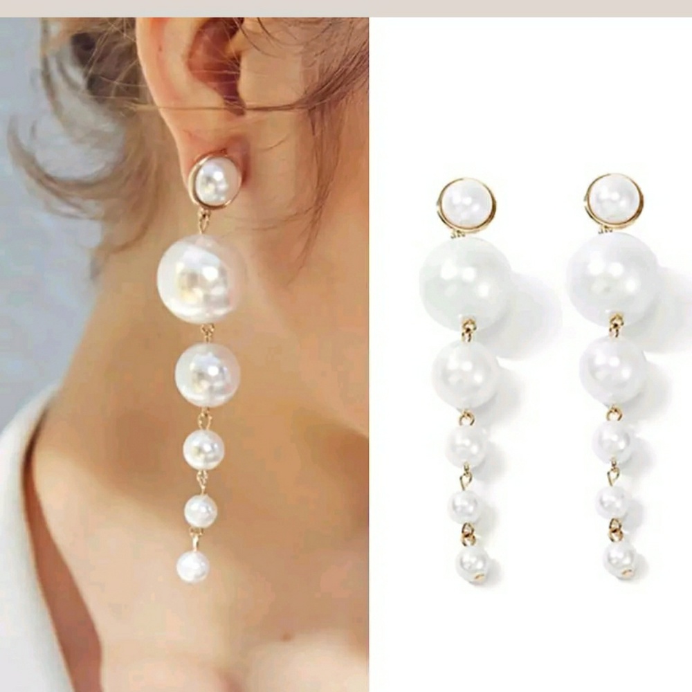 Pearl dangle earrings NWT - Picture 1 of 6